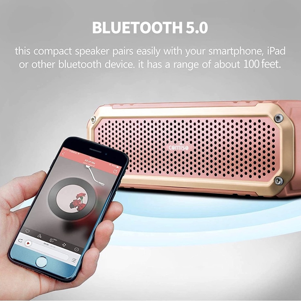 Bluetooth Speakers with Lights, Loud Dual Driver Wireless